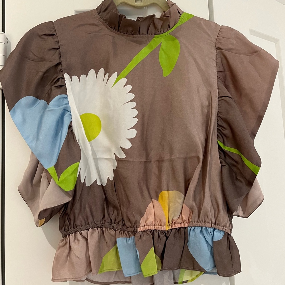 NWT Cynthia Rowley Silk Floral Top